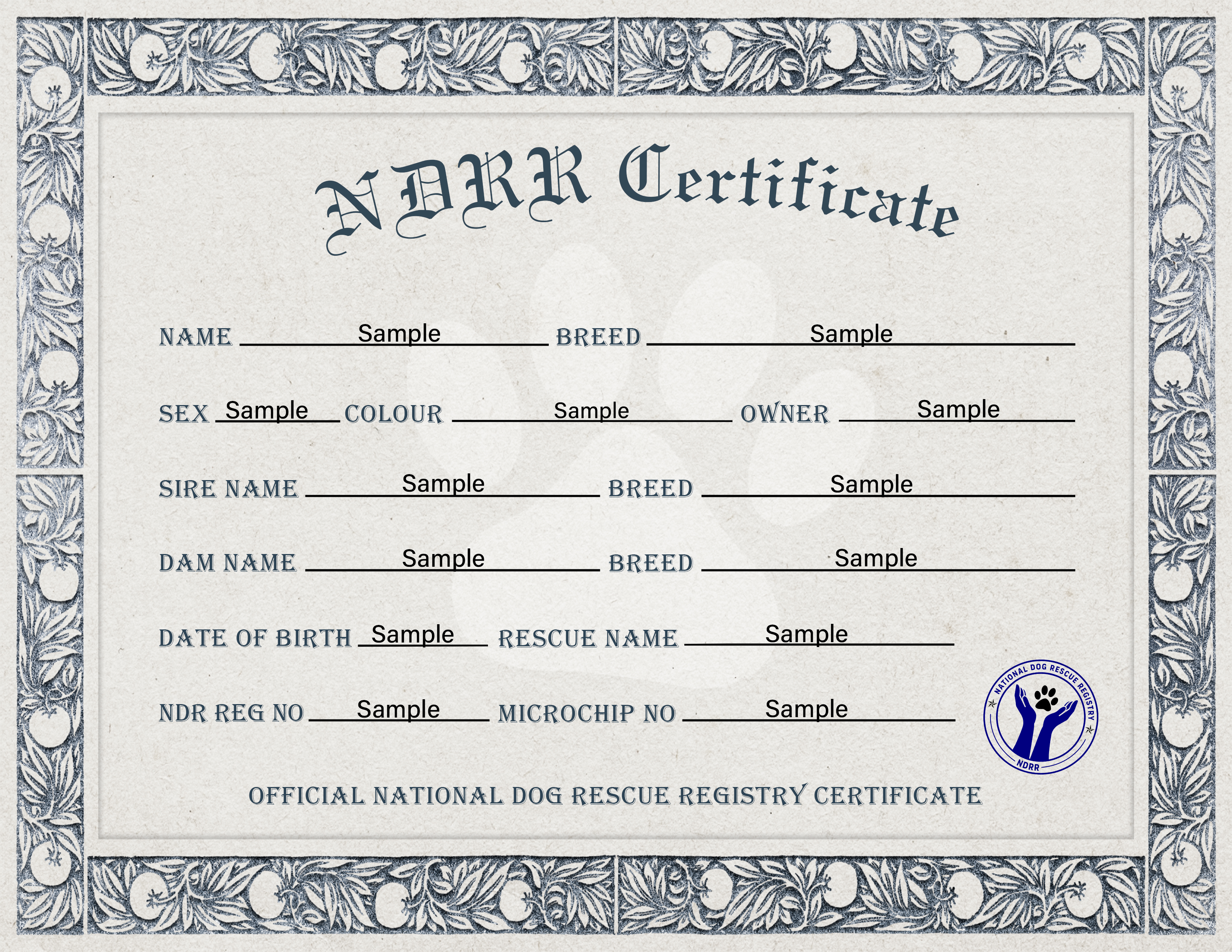 Dog National Registration Service